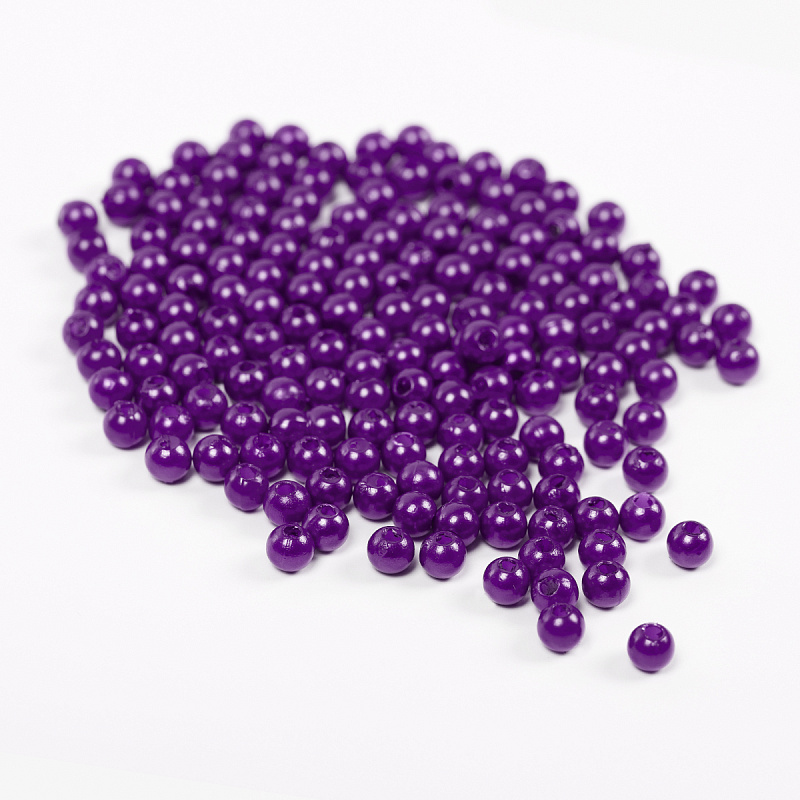 Бусины под жемчуг (пластик) Фиолетовый Разные диаметры (SBT-Perl.133)