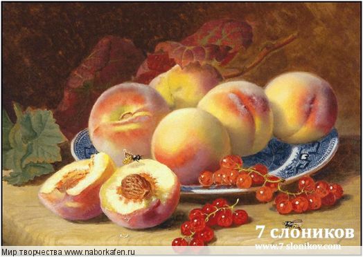 Набор для вышивания "587 Still life with peaches and red currants"