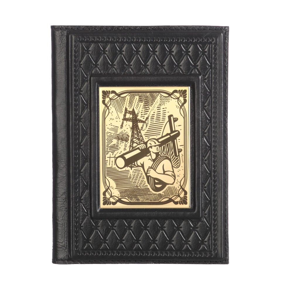Макей Обложка для паспорта «Энергетику-2» с накладкой покрытой золотом 999 пробы