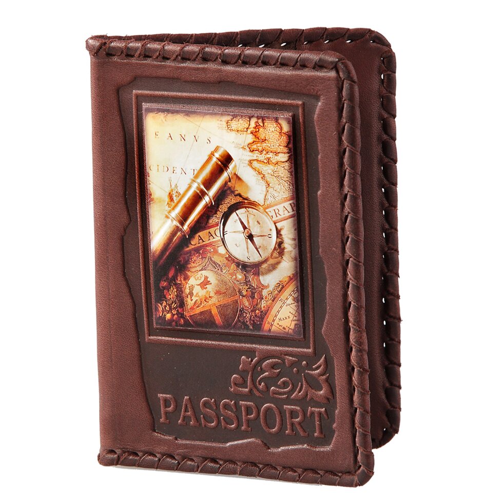 Макей Обложка на паспорт «Вокруг света». Цвет коричневый