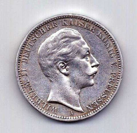 3 марки 1910 года AUNC Пруссия Германия