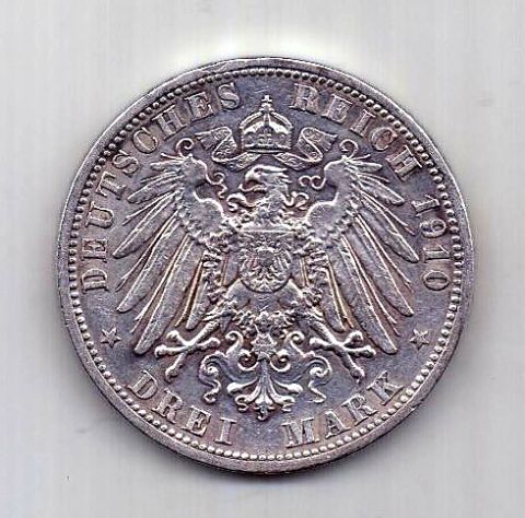 3 марки  1910 Пруссия AUNC Германия