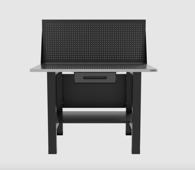 Верстак бестумбовый с ящиком и экраном, серый/ Стол для слесарных работ 1200*700 GAROPT, Gt1200STY1PP.grey
