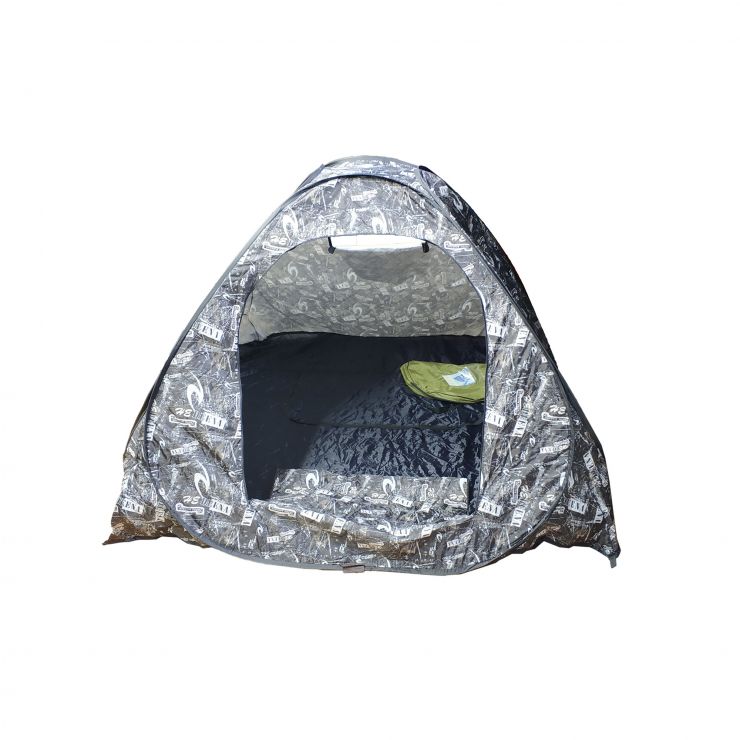 Палатка зимняя автомат утепленная дно на молнии белый КМФ 2,5 мx 2,5 мx 1,75 м (лягушка)