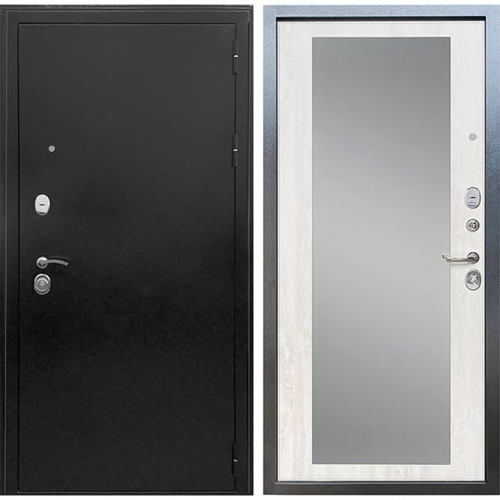 Дверь Ратибор Троя 3К Зеркало Сосна белая металлическая