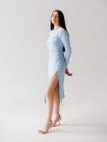 Платье Forza с разрезом на молнии голубое