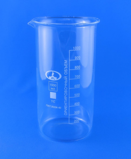 УЦЕНКА Стакан лабораторный низкий 5drops Н-1-1000, 1000 мл, стекло Boro 3.3, градуированный