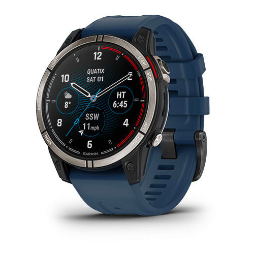 Умные часы Garmin Quatix 7 Pro amoled, сапфировое стекло, титановый, темно-синий ремешок фото