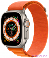 Умные часы Apple Watch Ultra 49 мм Titanium Case GPS + Cellular, Титановый/Оранжевый Alpine Loop