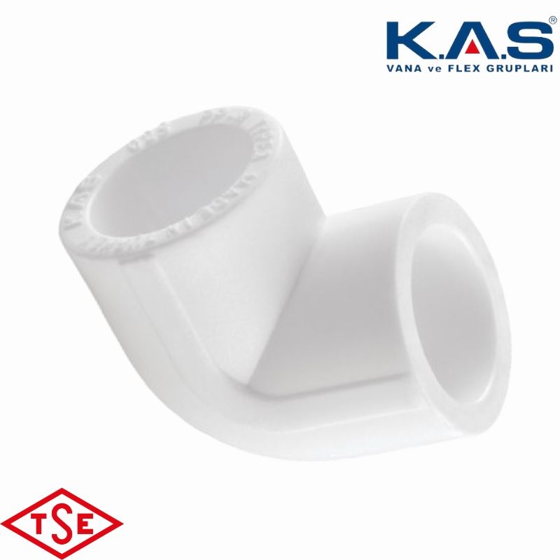 KAS | Türkiyə | PPRC 90° Dirsək: 20mm, 25mm, 32mm, 40mm, 50mm, 63mm, 75mm, 90mm, 110mm.