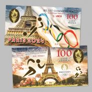 100 Cent FRANCS (франков) — Олимпиада в Париже. Франция (Paris 2024 Olympics. France). Памятная банкнота. UNC Oz