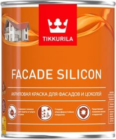 Краска Фасадная Tikkurila Facade Silicon 9л Силикон-Акриловая, Глубокоматовая  / Тиккурила Фасад Силикон.