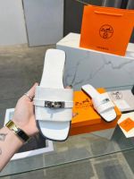 Шлепанцы HERMES Premium с замком белые