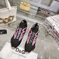 Текстильные кроссовки Dolce Gabbana Sorrento розовые