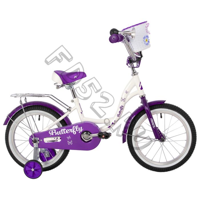 Велосипед 16" Novatrack BUTTERFLY, цвет белый/фиолетовый