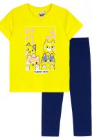 Комплект для девочки футболка+лосины 41135 (м) [желтый/т.синий]