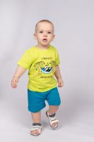 Комплект для мальчика футболка+шорты 42108 (м) [салатовый/морской]
