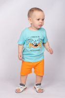 Комплект для мальчика футболка+шорты 42108 (м) [яр.бирюзовый/оранжевый]