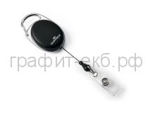 Зажим-рулетка для бейджа Style овальная черная Durable 8324-01