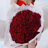 Красная роза 40 см от 11 шт