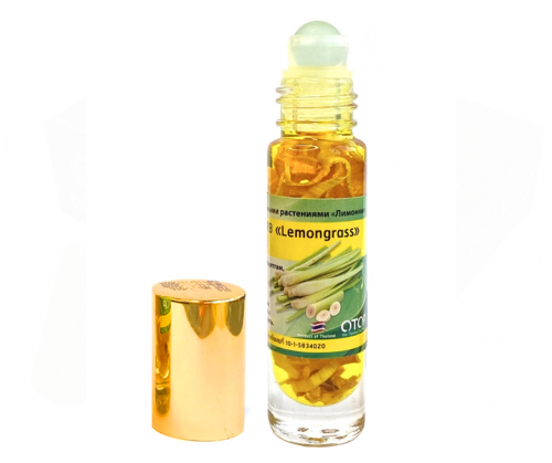 Тайский масляный бальзам роликовый ингалятор Лимонник (Лемонграсс) Banna