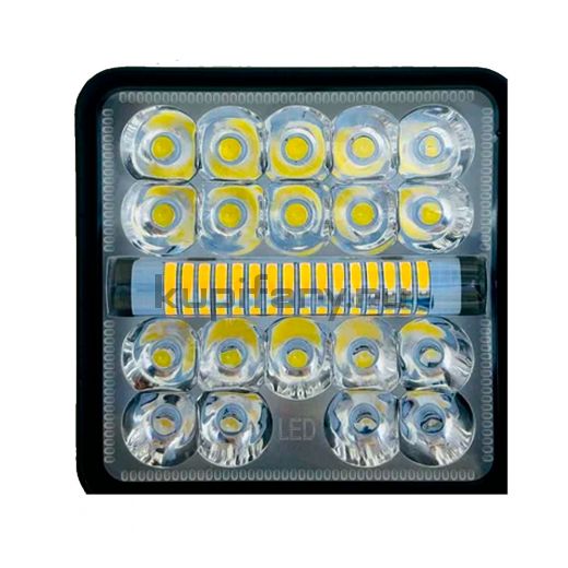 Светодиодная фара 16 ватт 38 LED белый/желтый свет с переключением 12/24 Вольт желтый строб