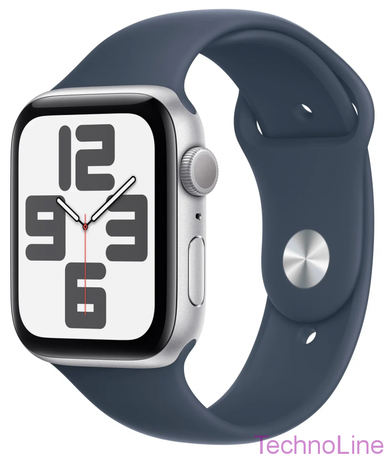 Apple Watch Series SE Gen 2 2023 44 мм Aluminium Case GPS, Silver/Storm Blue Sport Band S/M