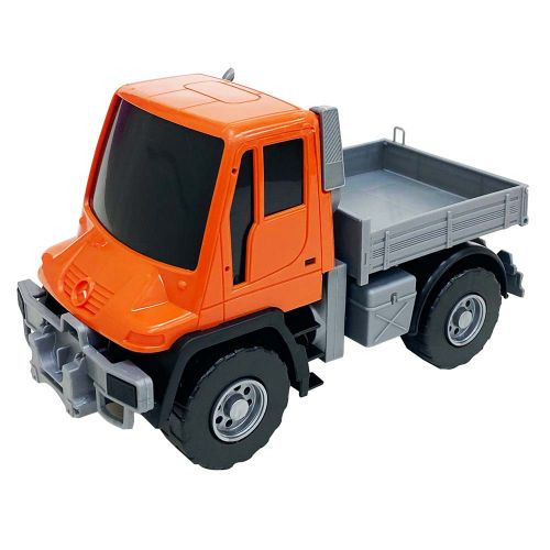 Самосвал бортовой Мерседес "Unimog U 500" ЛЮКС ЧЕРН (17,5 см. Оранж.)