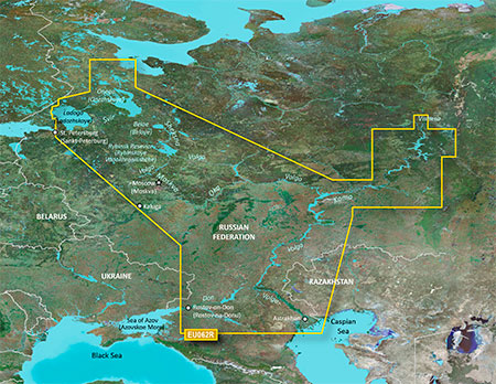 Карта глубин Garmin hxeu062R BlueChart G3 "Внутренние воды России"