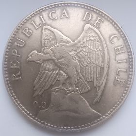 1 песо Республика Чили 1910