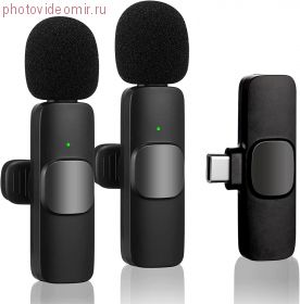 Беспроводной микрофон петличка HST-MKF016 type-C 2 микрофона