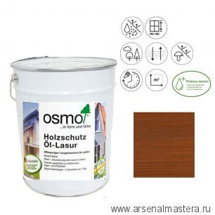 Новинка! Защитное масло - лазурь для древесины для наружных работ OSMO 708 Тик 25 л Holzschutz Ol-Lasur Osmo-708-25 12100015