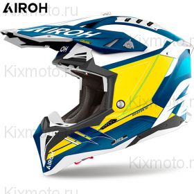Шлем Airoh Aviator 3 Saber, Бело-желто-синий