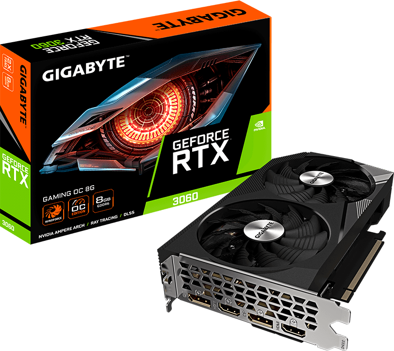 Видеокарта GeForce RTX 3060 8Gb Gigabyte GV-N3060GAMING OC-8GD 2.0