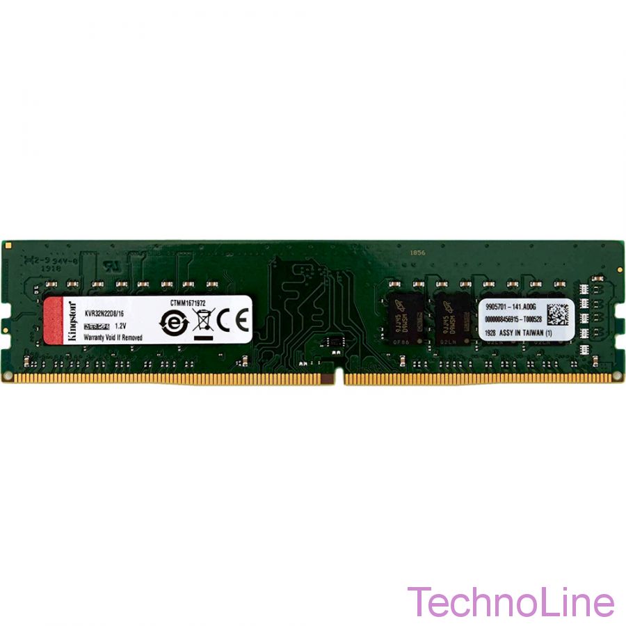 Модуль памяти DDR4 16Gb Kingston 3200 KVR32N22D8/16