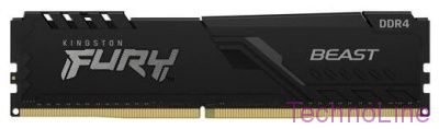 Модуль памяти DDR4 32Gb Kingston 3200 Fury Beast KF432C16BB/32