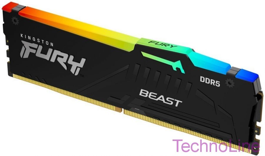 Модуль памяти DDR5 32Gb Kingston 5600 Fury Beast RGB KF556C40BBA-32