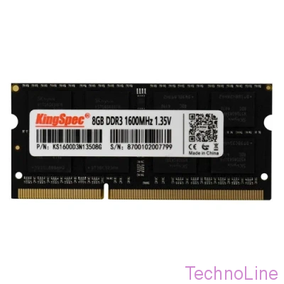 Модуль памяти SO-DIMM DDR3 8Gb Kingspec 1600 KS1600D3N13508G