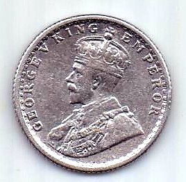 1/4 рупии 1917 Индия AUNC Великобритания