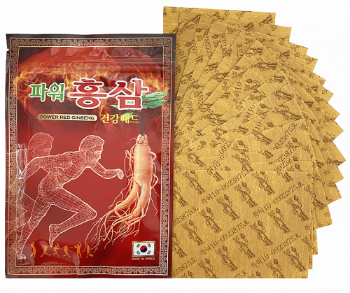 Корейский пластырь с красным женьшенем согревающий Power Red Ginseng, 20 шт