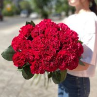 Пионовидные розы красного цвета (от 11шт)