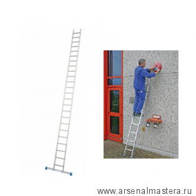 Лестница приставная односекционная алюминиевая с перекладинами KRAUSE STABILO 24 перекладин 133199