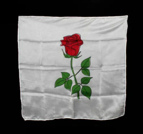 Шелковый платок "Роза" 45 см с ярким принтом
