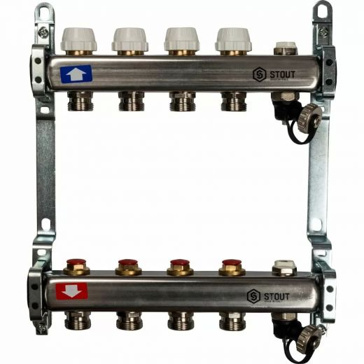 Коллекторная группа для отопления STOUT 0932 - 4 выхода