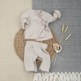 Комплект для новорожденного "Муслин", бежево-серый