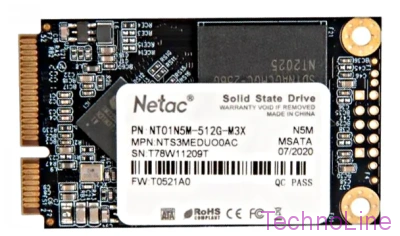 Накопитель SSD mSata 512Gb Netac N5M NT01N5M-512G-M3X