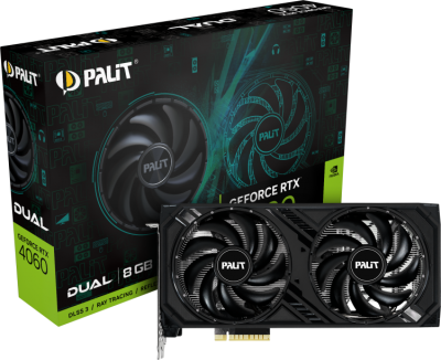 Видеокарта GeForce RTX 4060 8Gb Palit Dual NE64060019P1-1070D