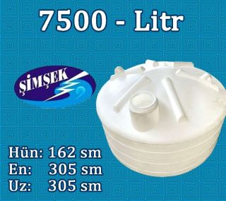 Su bakı 7500 litr Şimşek - 7,5 tonluq su çəni h=162 - Santexnika Shop