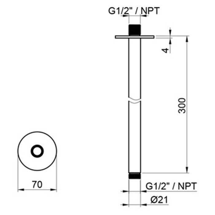 Кронштейн ALMAR Round Arm E021092.316 схема 2