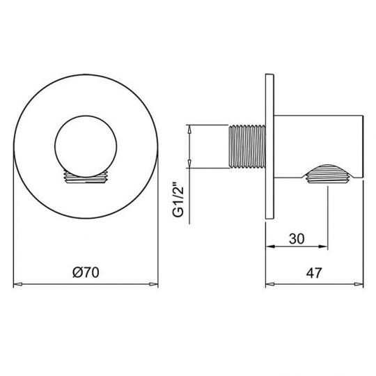 Подключение для душевого шланга ALMAR ROUND E095040.AB схема 2